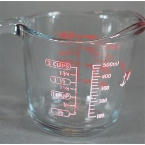Vtg Anchor Hocking Measuring Clear Glass 1‎ & 2 CUP Sizes - Picture 5 of 6